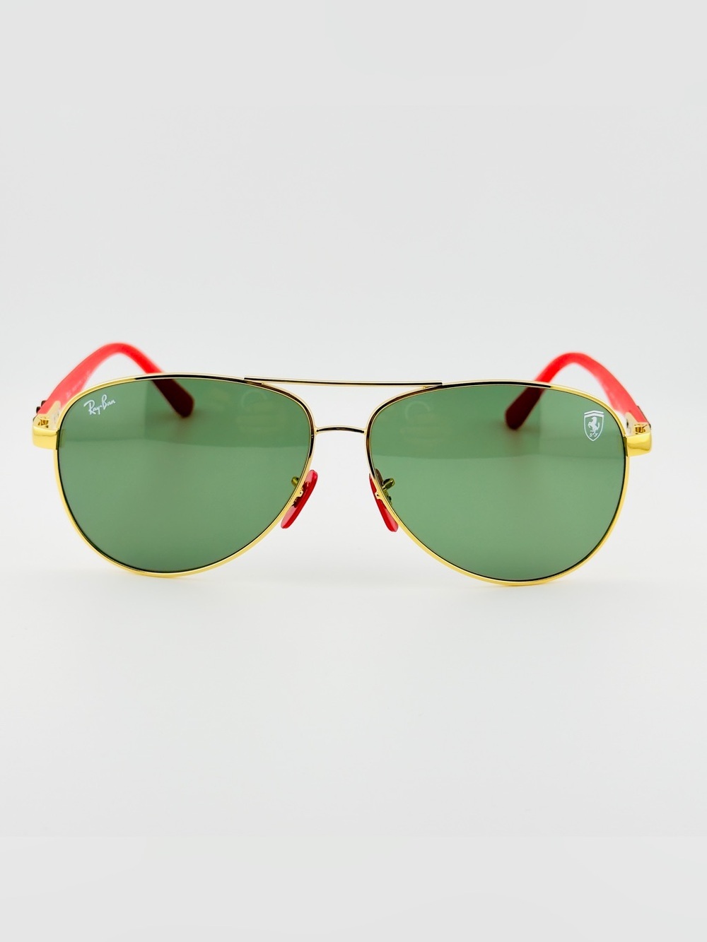Ray-Ban Scuderia Ferrari Sunglasses RB8313M Gold Frame Brown Gradient Lenses - Picture 6 of 15